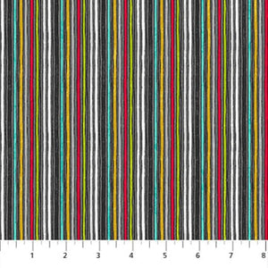 Multi-color stripes 44" fabric by Northcott, 24223-99, Sewing is My Happy Place