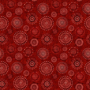 Brick Medallions 44" fabric by Quilting Treasures, 31164-R, Holly Jolly