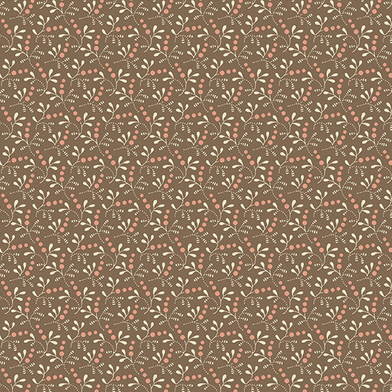 Chocolate Greenberries 44" fabric by Andover,  A-607-NE, Cocoa Pink