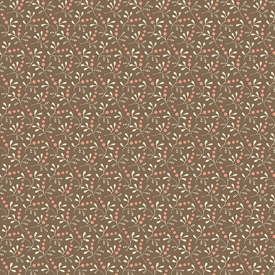 Chocolate Greenberries 44" fabric by Andover,  A-607-NE, Cocoa Pink