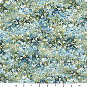 Multi Floral Field 44" fabric by Wilmington, 33902-471, Blue Harmony