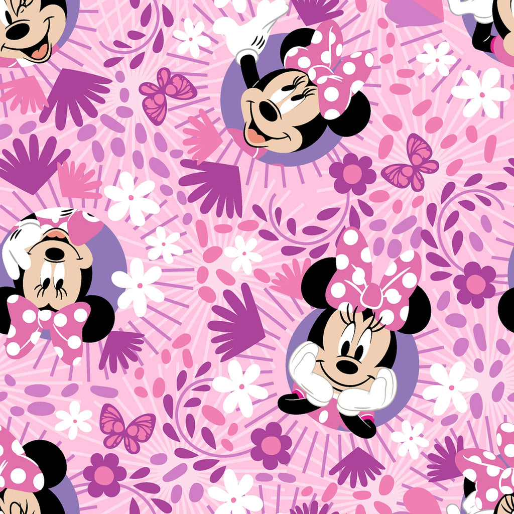 Minnie Icon Badge 44" fabric by Springs Creative, Licensed Product