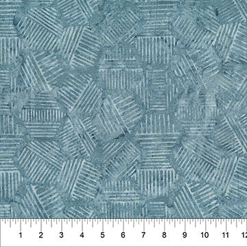 Steel Blue Hexies 44" batik by Banyan Batiks, 81700-40
