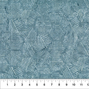 Steel Blue Hexies 44" batik by Banyan Batiks, 81700-40