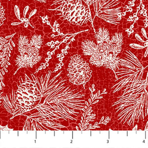 Pine Toile, Red 44" fabric by Northcott,  24342-24, Alpine Winter