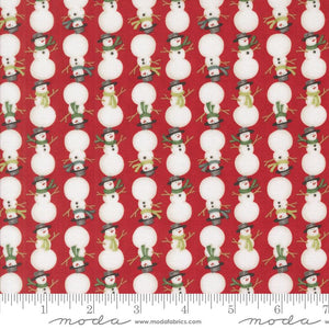 Winter Friends Berry Red Snowman 44" fabric by Moda, 56135 17