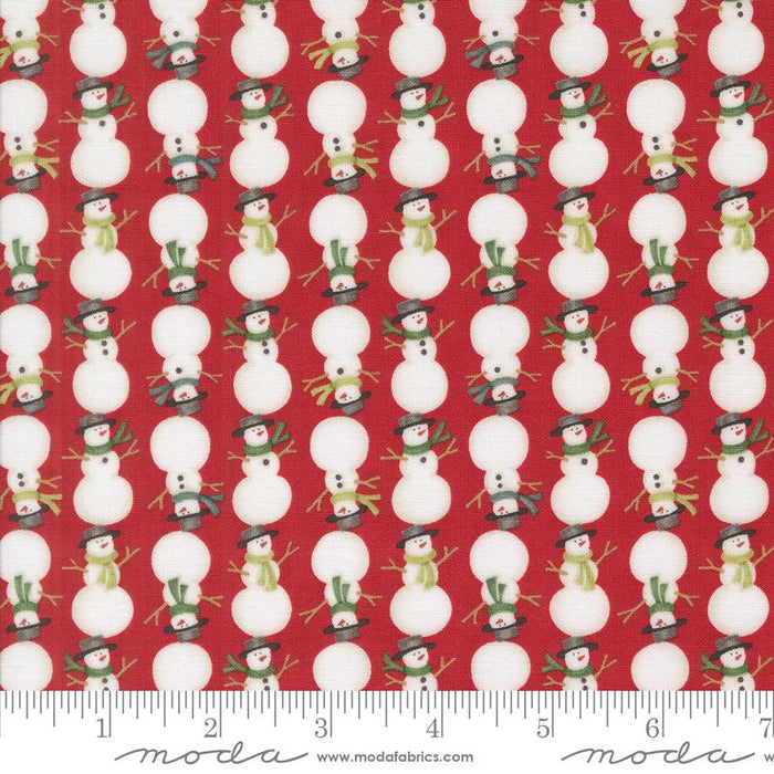 Winter Friends Berry Red Snowman 44" fabric by Moda, 56135 17