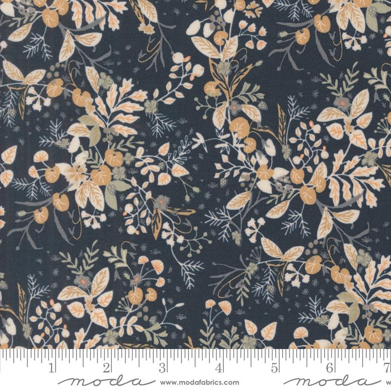 Herb Garden Florals Rainier Deep Sea 44" fabric by Moda, 38140 13