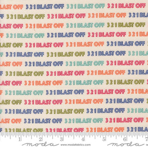 321 Blast Off Spacesuit Words 44" fabric by Moda, 20952 11