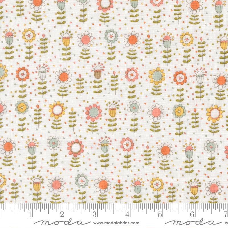 Lucky Puppy Bloom Cloud Flowers 44" fabric by Moda, 55701 11