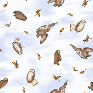 Winnie the Pooh Blue Owls 44" fabric by Studio-E, 8718-11, Classic Winnie