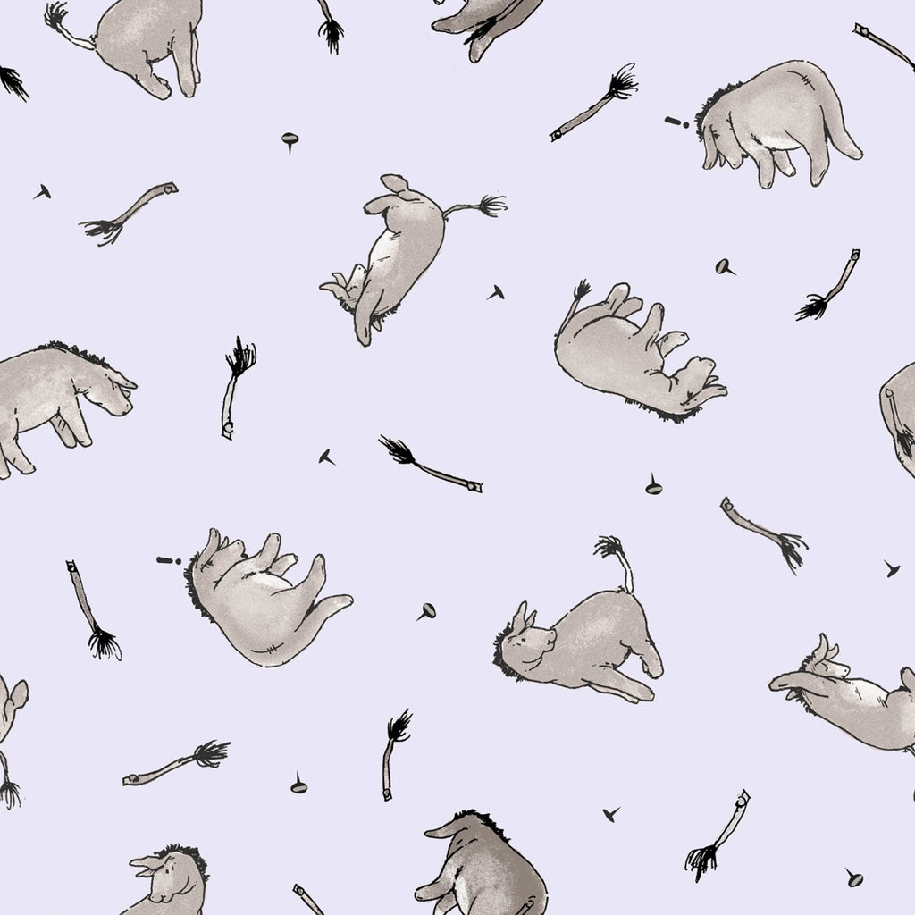 Lt Purple Donkeys 44" fabric by Studio-E,  8720-50 Classic Winnie, Eeyore