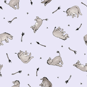 Lt Purple Donkeys 44" fabric by Studio-E,  8720-50 Classic Winnie, Eeyore