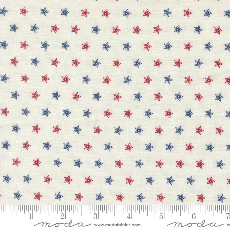 Red and Blue Stars on Cloud 108" fabric by Moda, 108036 11, American Gather III
