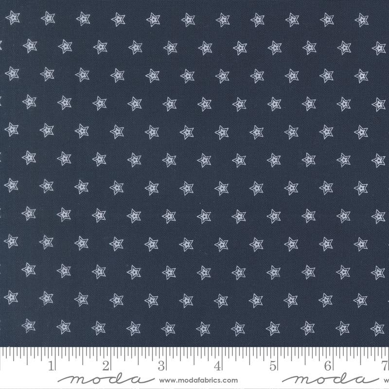 White stars on Navy Blue,  Moda 108" fabric 108036 16, American Gather III