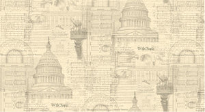 Parchment White House, Constitution Patriotic 108" fabric by Moda, 3 Sisters, 108042 11