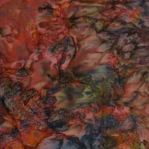 Mauve Rust Green blender 44" batik by Batik Textiles, B9726