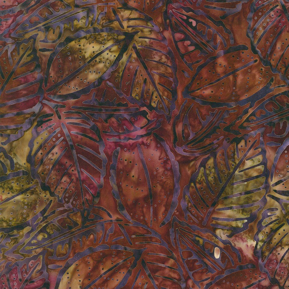Packed Leaves Fig 44" batik by Kaufman, AMD-21542-329