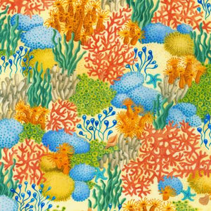 Reef Sand and Coral 44" fabric by Kaufman, AUND-21356-153, Once Upon a Mermaid