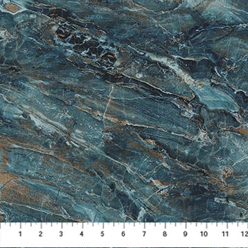 Blue-Green Marble Surface 108" fabric by Northcott,  B25044-67