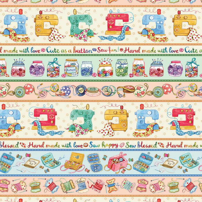 Sew Pretty Stripe 44" fabric by Michael Miller, DDC12156-Mult