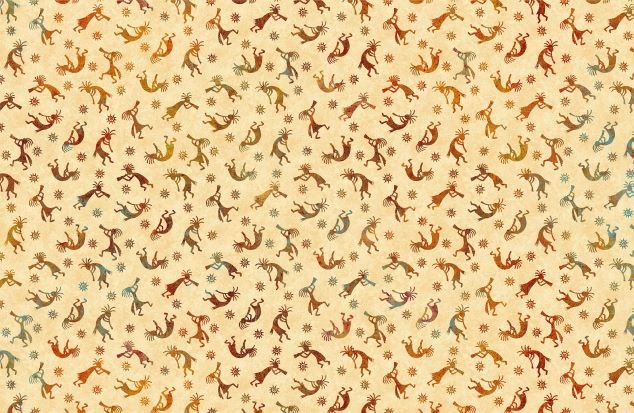 Kakapelli Toss on Beige 44" fabric by Northcott, DP24376-41, Sun Valley 2