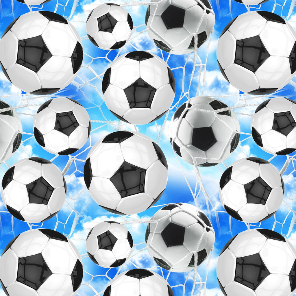 Soccer Sky 44" fabric by David Textiles, DX-3099-1C