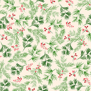 First Frost Berry And Pine Spring Allover 108" fabric by P&B Textiles, FFRW06299-E