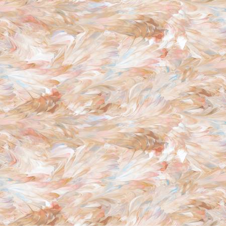 Light Pink Feathers 108" fabric by P&B Textiles, FWID 5113-LP, Fluidity