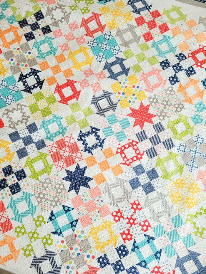 Happy Go Lucky Quilt Kit featuring Simply Delightful fabrics by Moda, 80" x 80"