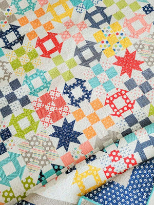 Happy Go Lucky Quilt Kit featuring Simply Delightful fabrics by Moda, 80" x 80"