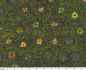 Kangaroo in the Forest Gold Aboriginal 44" fabric by M&S Textiles, KIFGO