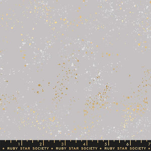 Gray Speckled Wide Dove 108" fabric by Moda, RS5055 59M, Ruby Star Society, metallic