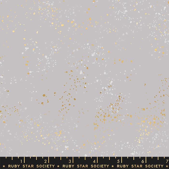 Gray Speckled Wide Dove 108" fabric by Moda, RS5055 59M, Ruby Star Society, metallic