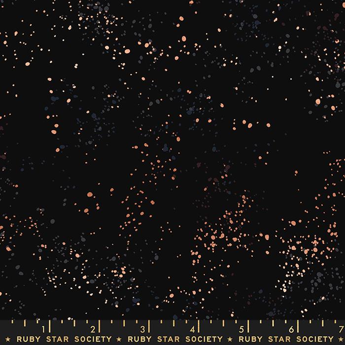 Black Speckled 108" fabric by Moda, RS5055 61M, metallic, Ruby Star Society