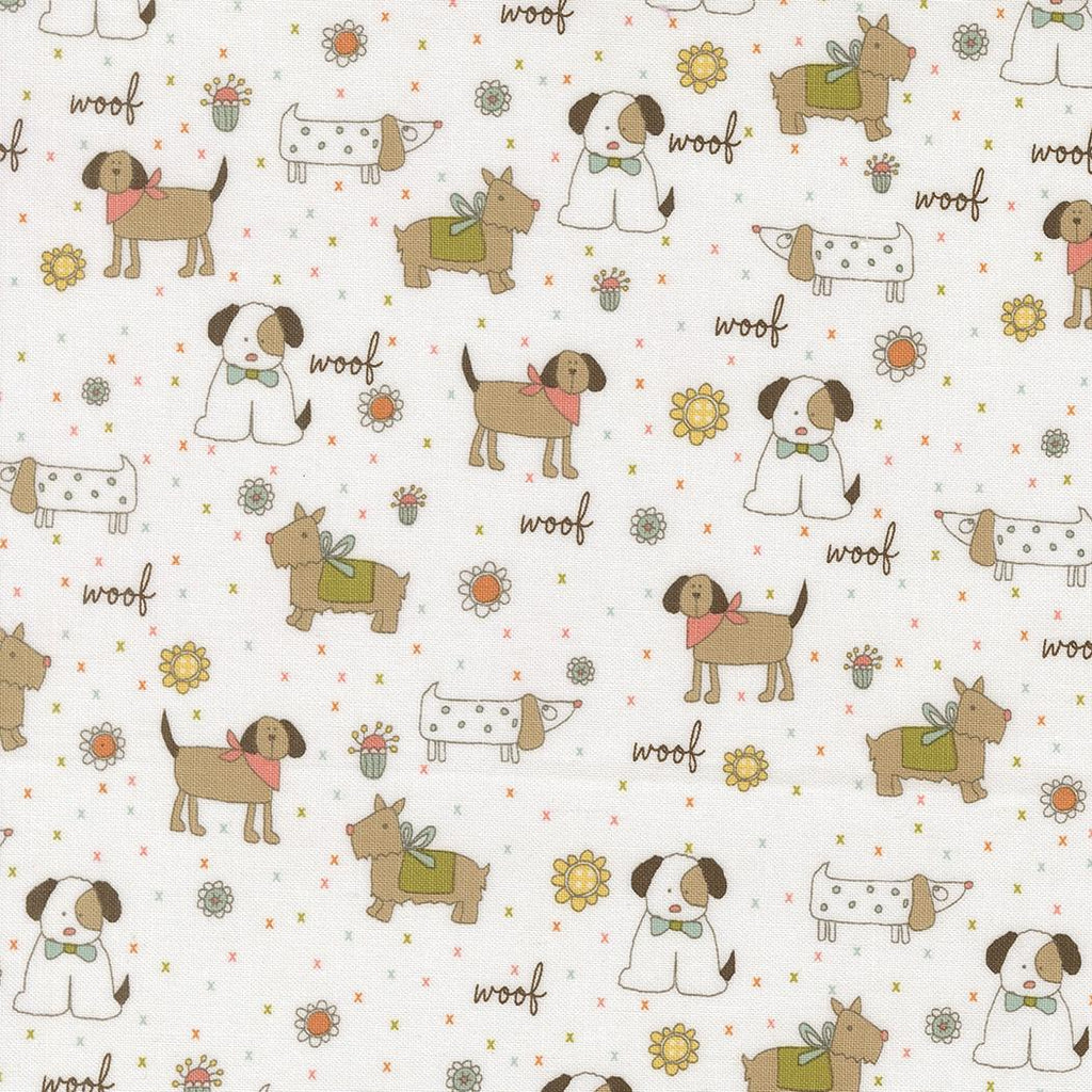 Lucky Puppy Parade cloud 44" fabric by Moda, 55700 11