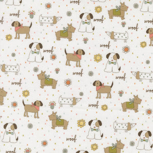Lucky Puppy Parade cloud 44" fabric by Moda, 55700 11