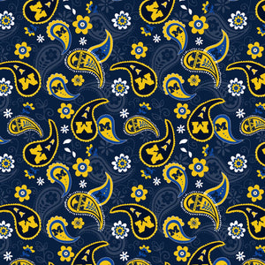 University of Michigan Paisley 44" fabric by Sykel, MCHG-1200