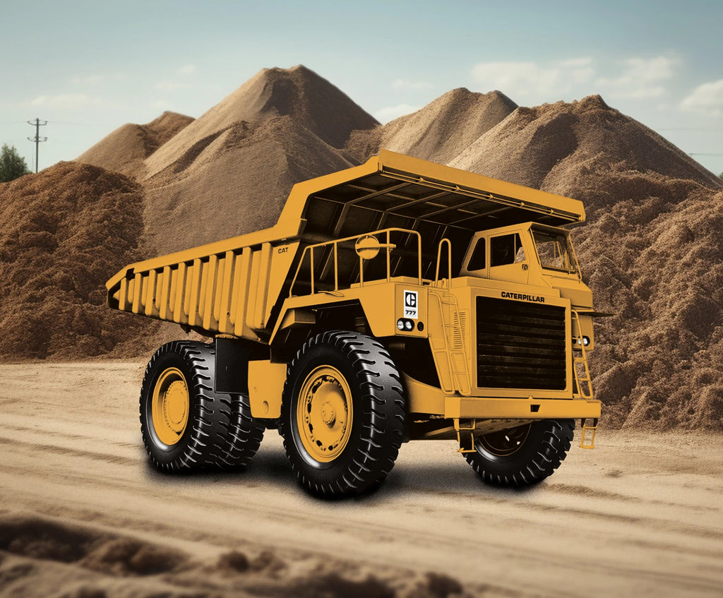 Caterpillar Dump Truck 100 Years Panel by Riley Blake, PD16727