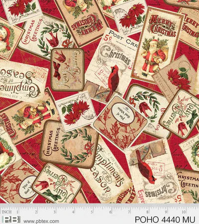 Postcard Holiday 44" fabric by P&B Textiles, POHO-04440-MU
