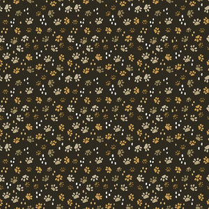Brown Cat Paw Prints 44" fabric by Timeless Treasures, Olivia-CD2158-brown, Purrfect Life