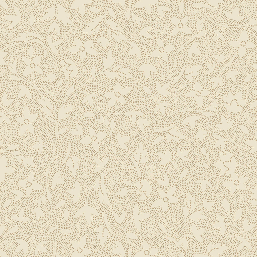 Cream Dotted Floral 108" fabric by Marcus, QB101691D
