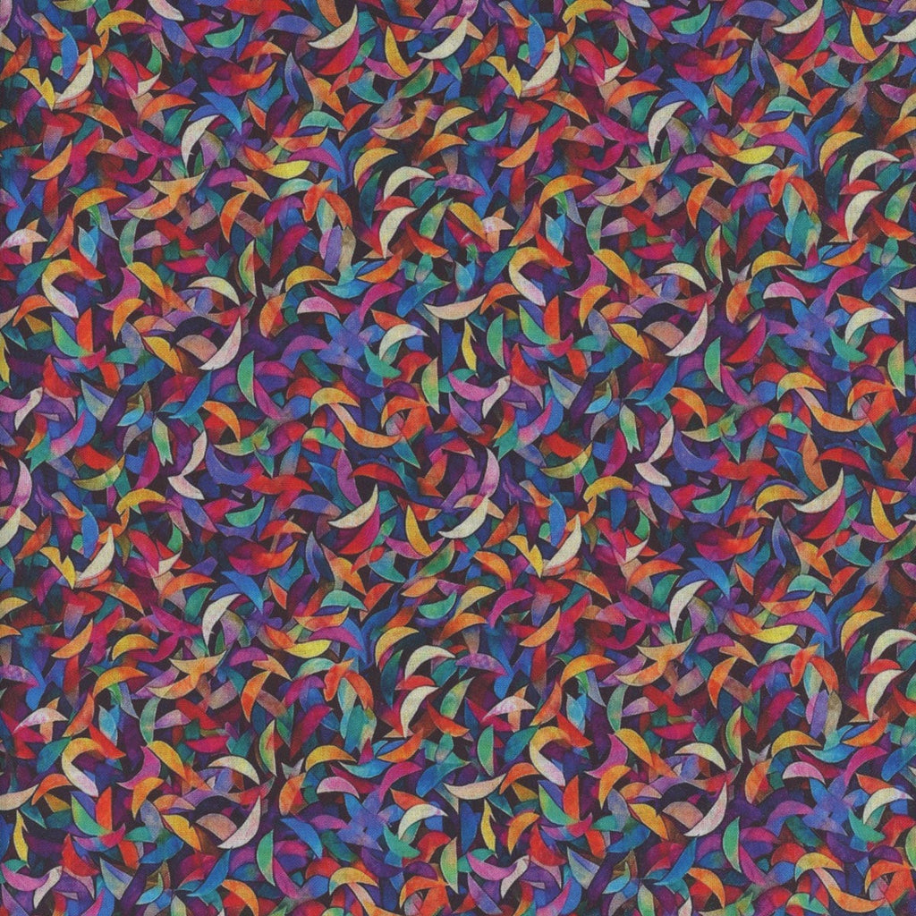 Bedazzled Blue Red Geen Orange Confetti 44" fabric, Dan Morris, 31124-X