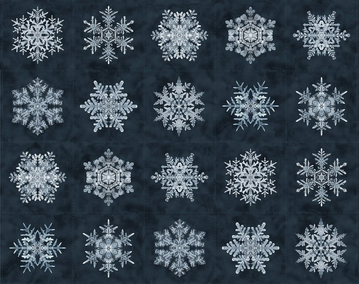 Snowflakes 34" panel by Marcus, R650952D Navy