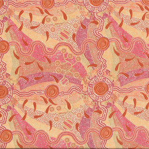 Roaring 40s Ecru 44" aboriginal fabric by M&S Textiles, RFE
