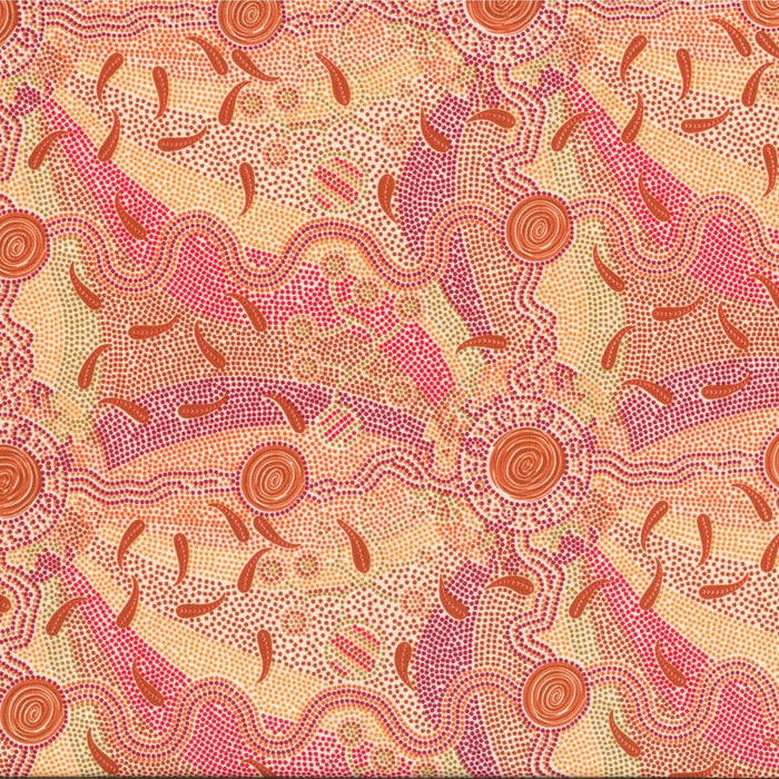Roaring 40s Ecru 44" aboriginal fabric by M&S Textiles, RFE