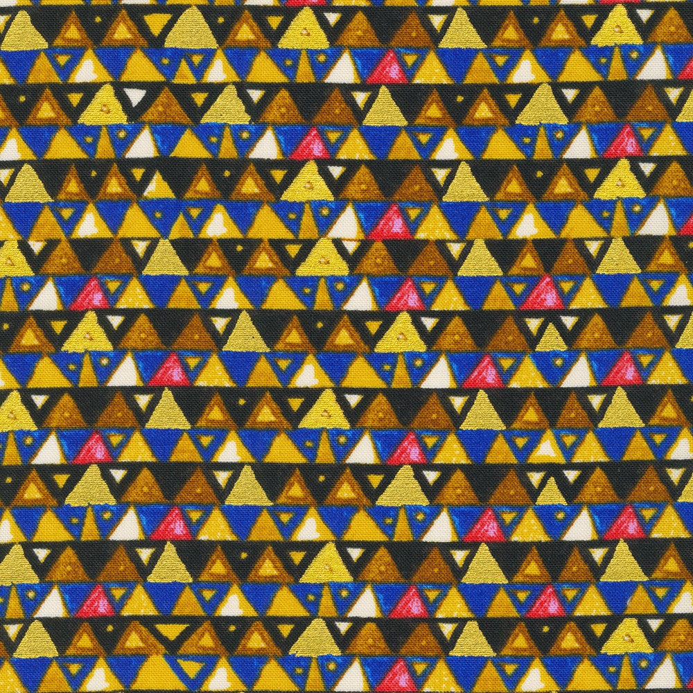 Triangles in Cobalt Metallic, Gustav Klimt, 44" fabric by Kaufman, SRKM-21352-72