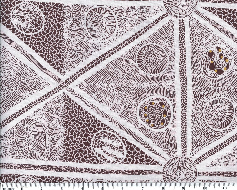 Sweet Potato Burgundy, aboriginal 44" fabric by M&S Textiles, SWPBU