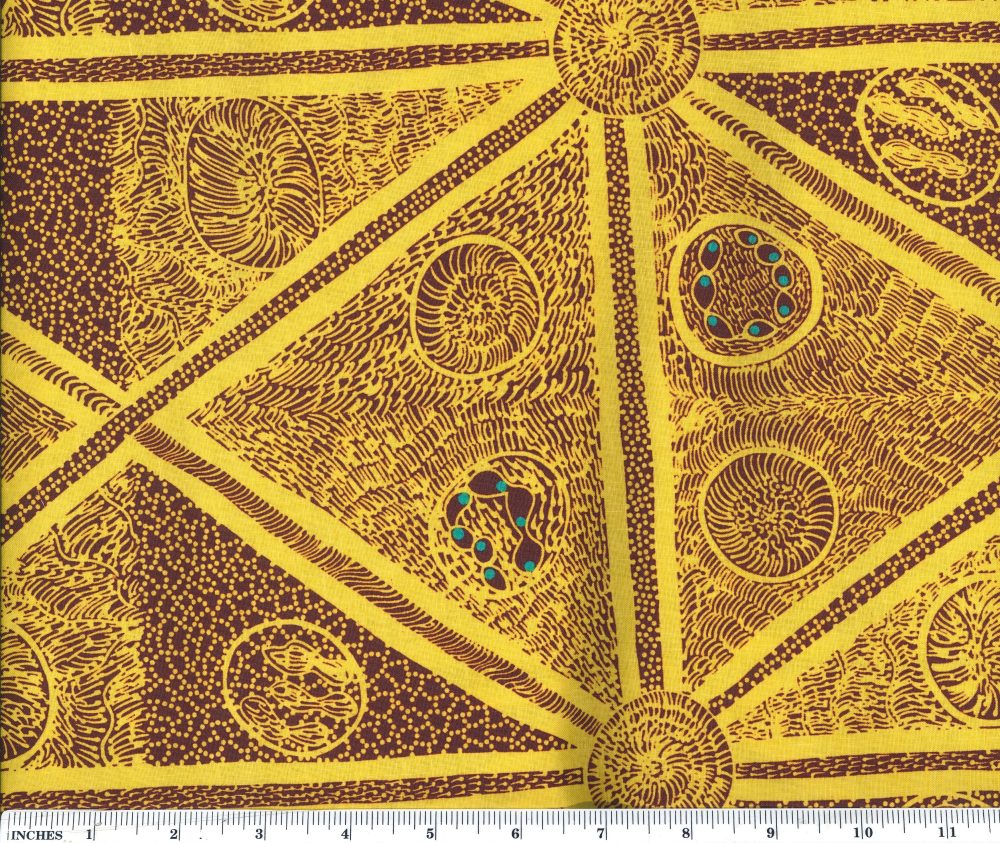 Sweet Potato Yellow aboriginal 44" fabric by M&S Textiles, SWPY
