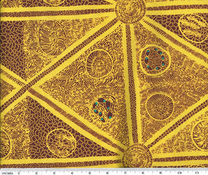 Sweet Potato Yellow aboriginal 44" fabric by M&S Textiles, SWPY